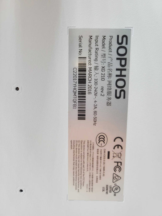 Sophos XG210 Rev 2 XG Series Firewall VPN Security Appliance _