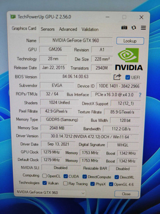 EVGA NVIDIA GTX 960 2GB %