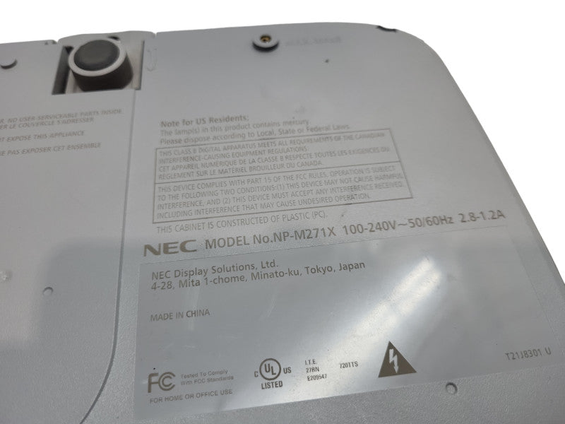 NEC NP-M271X 3LCD XGA Projector 2700 Lumens- 815 Hours &