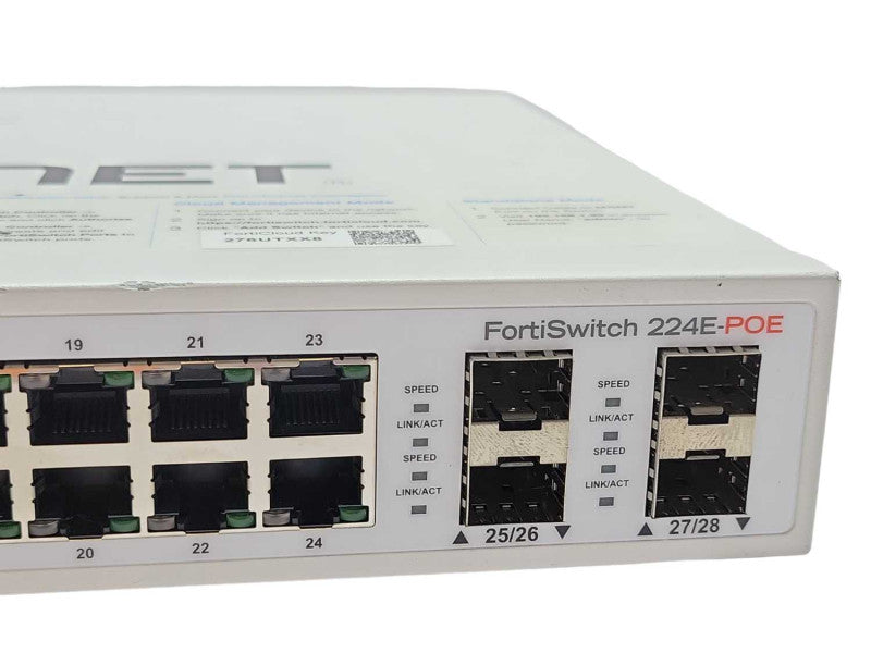 Fortinet FortiSwitch 24xGE LAN port FS-224E-P, Factory reset, READ Q_