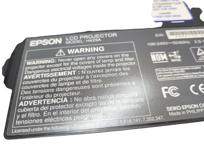 EPSON EX5210 PROJECTOR - MODEL H429A 336 Lamp Hours &