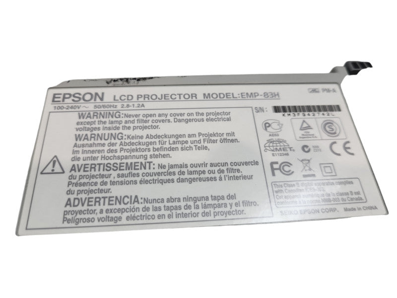 Epson Powerlite 83+ 3LCD EMP-83H Projector  &