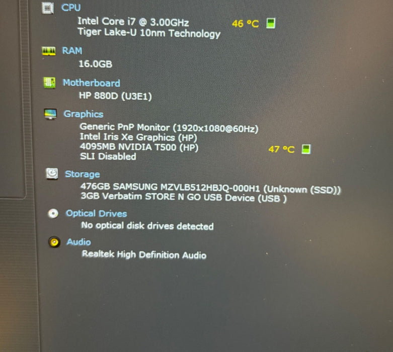 HP ZBook Firefly 14 G8 i7-1185G7@3GHz NVIDIA T500 4GB GPU 16GB RAM 512GB SSD