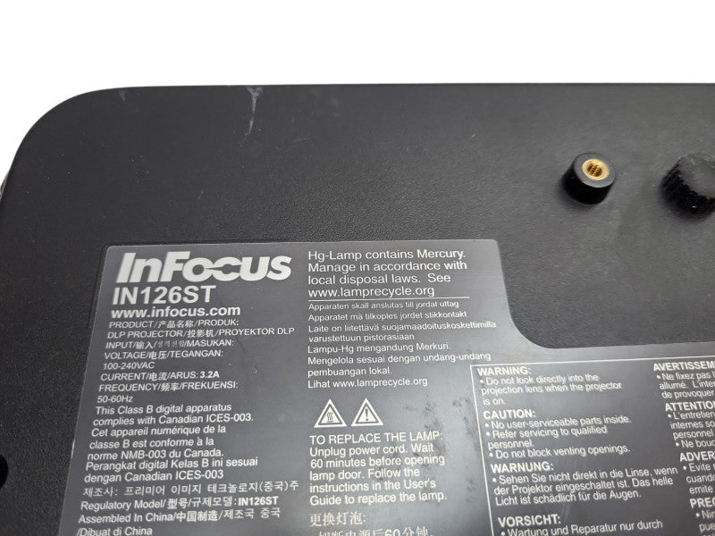 InFocus IN126ST DLP Projector Short Throw 3000 ANSI 3D HDMI &