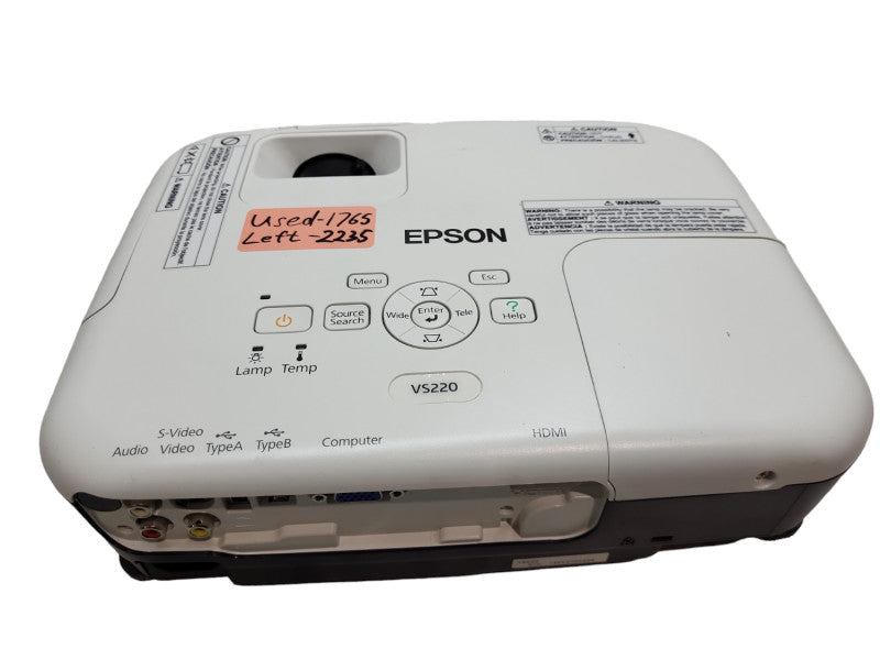 Epson VS220 3LCD Projector Portable 2700 Lumens H592A HD HDMI  &