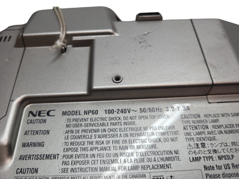 NEC NP60 DLP XGA Table Top Projector 3000 lumens &