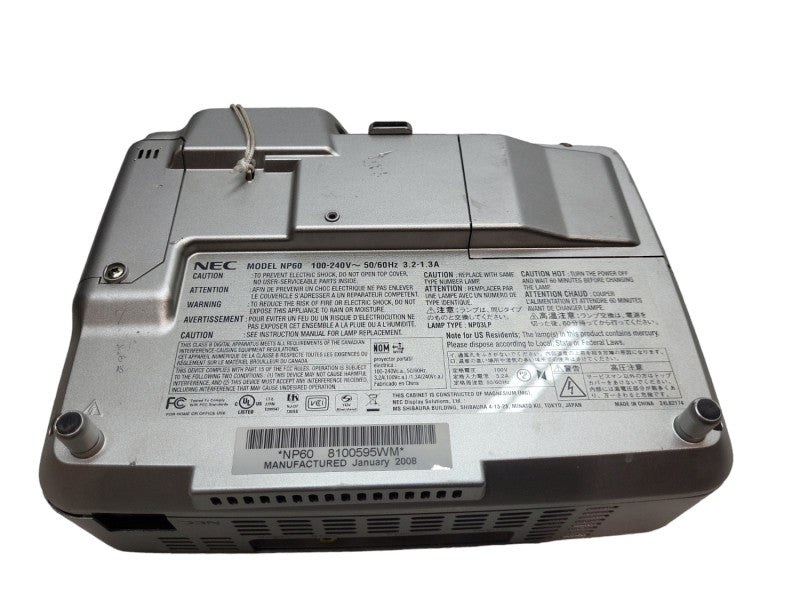 NEC NP60 DLP XGA Table Top Projector 3000 lumens &