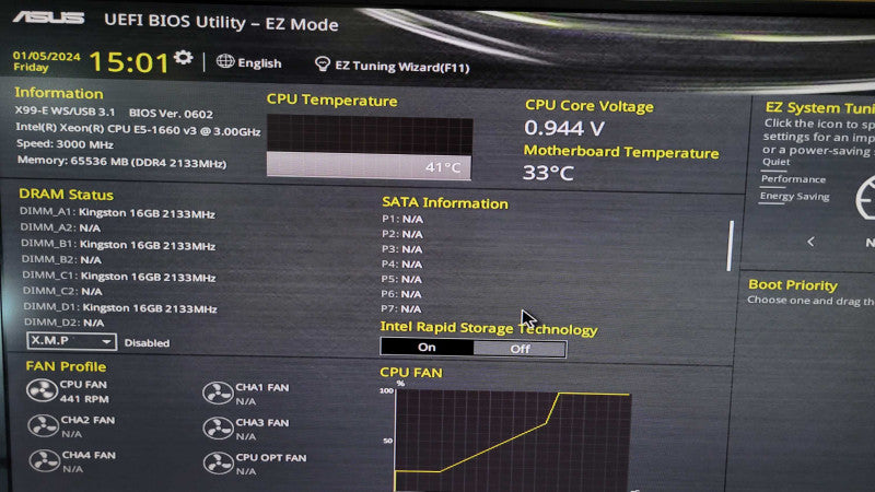 Intel Xeon E5-1660 v3 | ASUS X99-E WS/USB3.1 | 64GB DDR4 | I/O Plate %