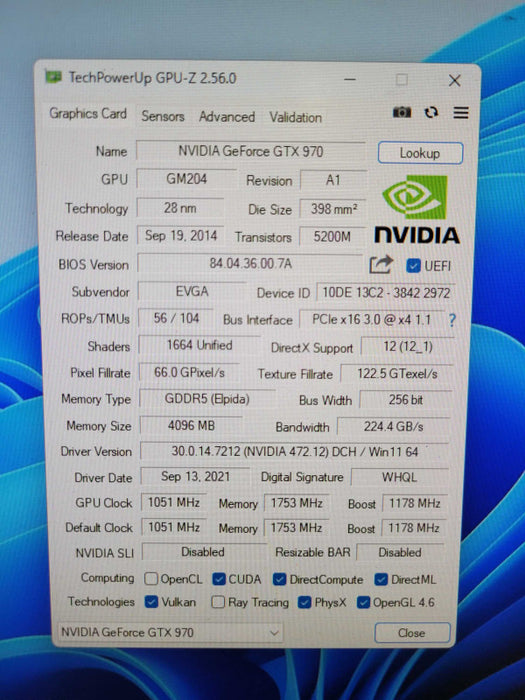 EVGA NVIDIA GTX 970 4GB %
