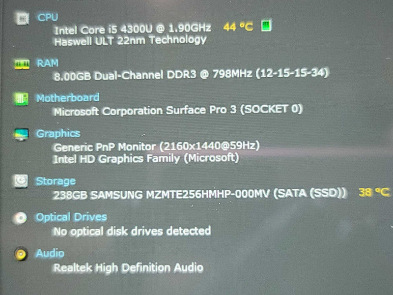 Microsoft Surface Pro 3| i5-4300U| 8GB  DDR3| 256GB SSD QÎ²