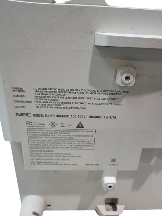 NEC NP-UM330X Short Throw LCD Projector with 699 Hours &
