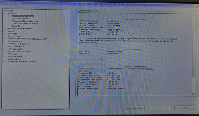 Dell OptiPlex 7050 USFF | i7-7700T @ 2.90GHz 16GB DDR4 256GB M.2 + WiFi )