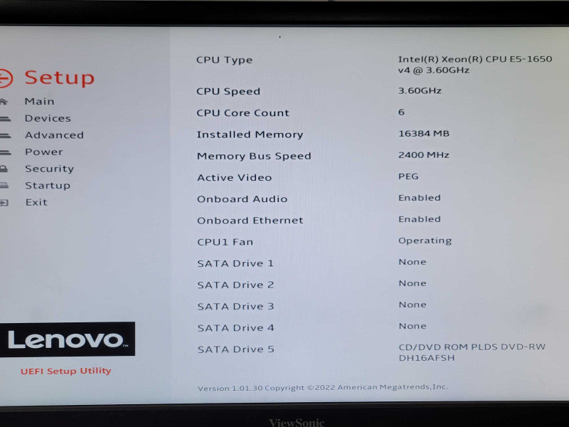 Lenovo P410 Xeon E5-1650v4 3.60GHz 16GB DDR4 Quadro K1200, 2x HDD Trays Q_
