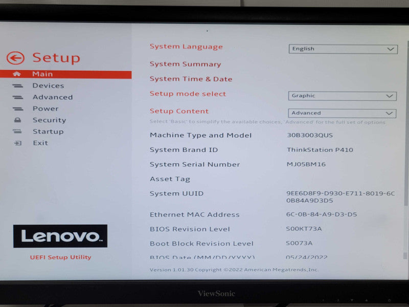 Lenovo P410 Xeon E5-1650v4 3.60GHz 16GB DDR4 Quadro K1200, 2x HDD Trays Q_