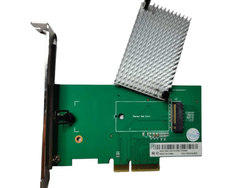 01AJ832 Lenovo PCIe x4 to M.2 SSD Riser Card W/ Heat Sink No SSD Q_