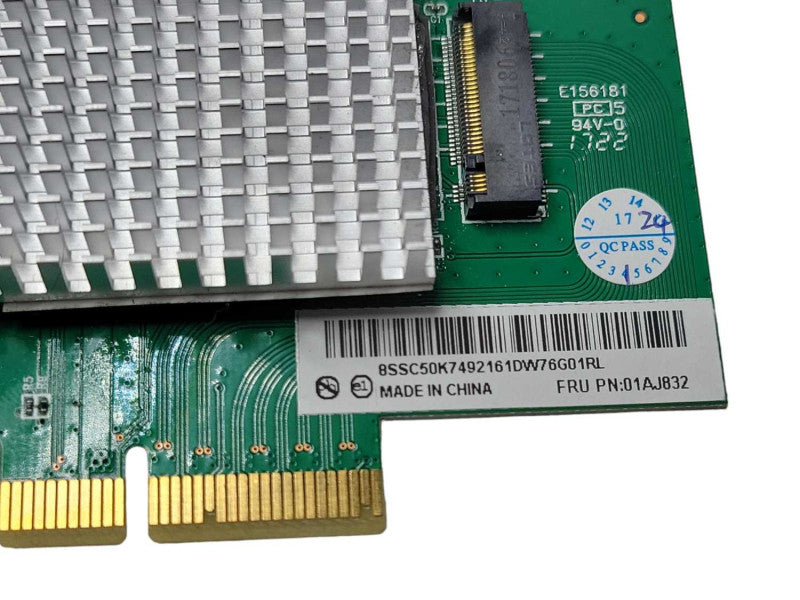 01AJ832 Lenovo PCIe x4 to M.2 SSD Riser Card W/ Heat Sink No SSD Q_