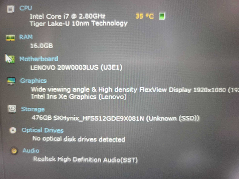 Lenovo ThinkPad T14 G2| i7-1165G7| 16GB DDR4| 512GB SSD|FOR PARTS/REPAIR Î²
