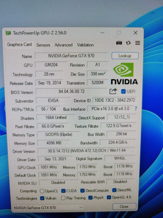 EVGA NVIDIA GTX 970 4GB %