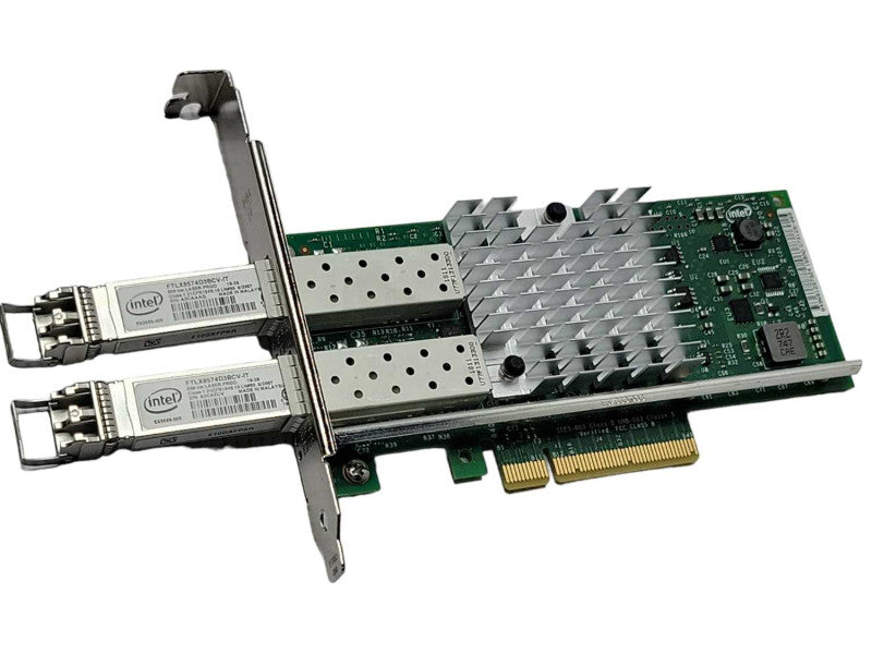 Dell Intel X520-DA2 Dual Port 10Gb SFP+ Network Adapter 0XYT17 w/ 2x SFPs Q_