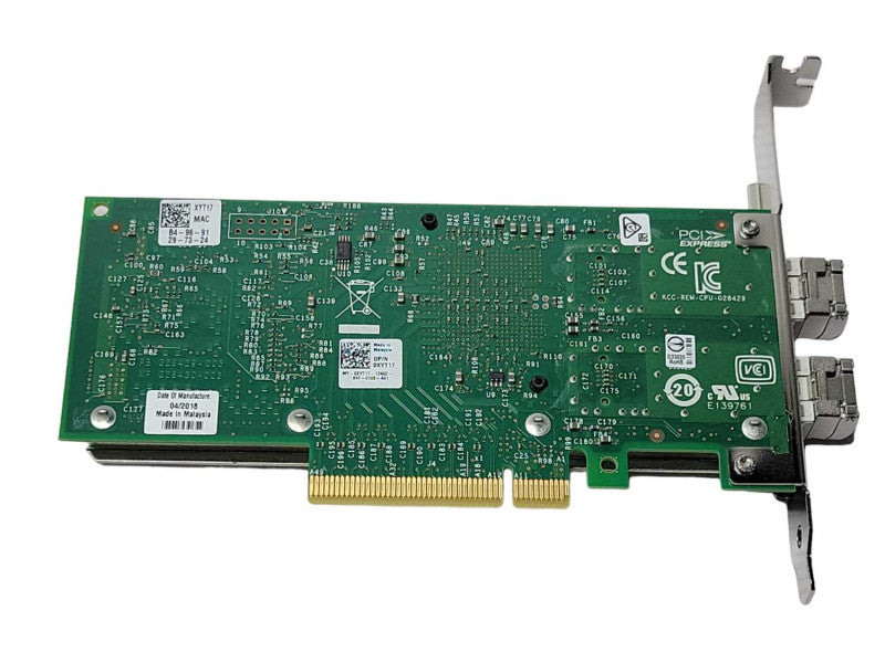 Dell Intel X520-DA2 Dual Port 10Gb SFP+ Network Adapter 0XYT17 w/ 2x SFPs Q_