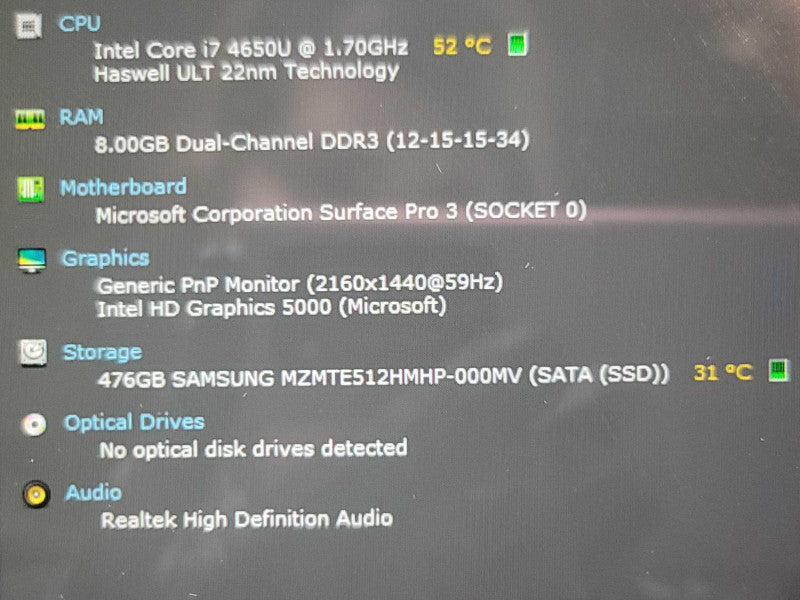 Microsoft Surface Pro 3| i7-4650U| 8GB DDR3| 512GB SSD | BIOS LOCK Î²