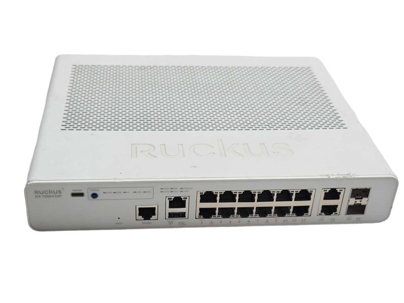 Ruckus ICX 7150-C12P Compact 12 Port Ethernet Switch PoE, READ _