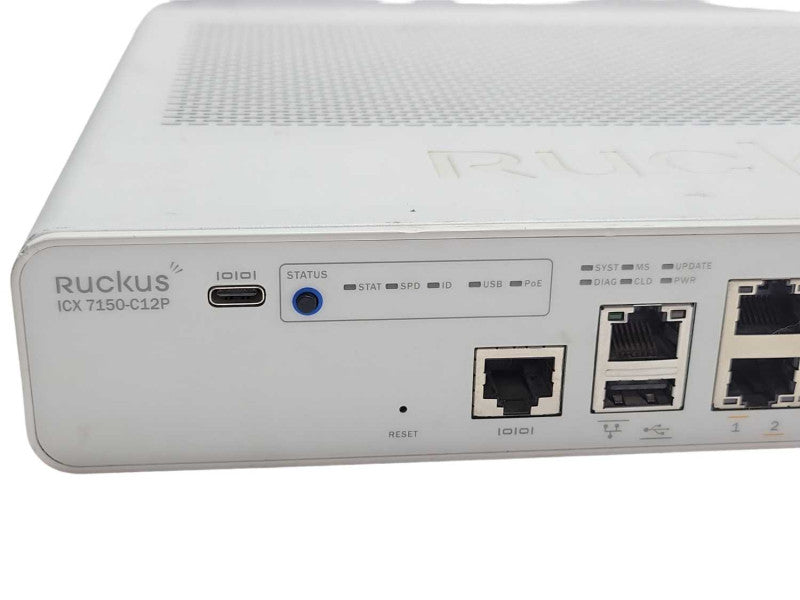 Ruckus ICX 7150-C12P Compact 12 Port Ethernet Switch PoE, READ _