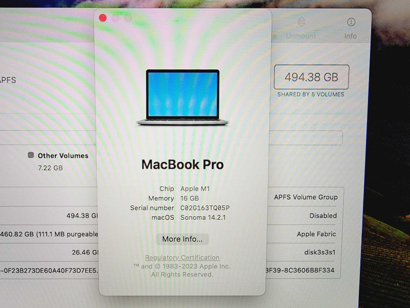 Apple Macbook Pro 2020 13\\" Chip M1 @ 3.2GHz 16GB Ram 500GB SSD [Read] (