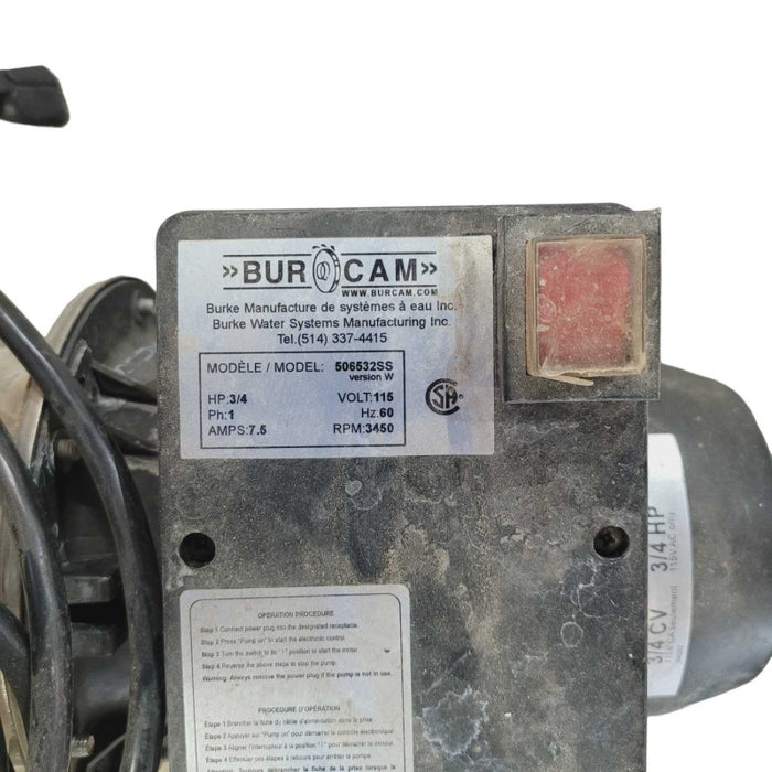 Burcam Pump Shallow Well 3/4 HP 506532SS -