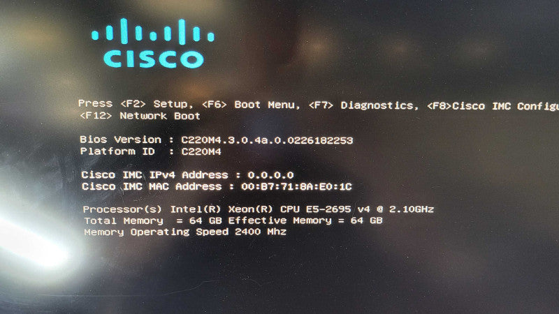 CISCO USC C220 M4 - Xeon e5-2695 v4 | 64GB RAM | 2x750W PSU| MegaRAID %
