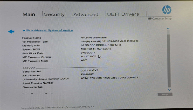 HP Z440 | Xeon E5-1603 v3 @ 2.80GHz 16GB DDR4 NVS310 GPU | 700W PSU )