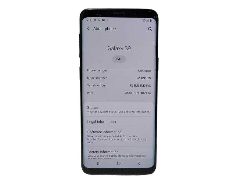 Samsung Galaxy S9 64GB (SM-G960W) - READ $
