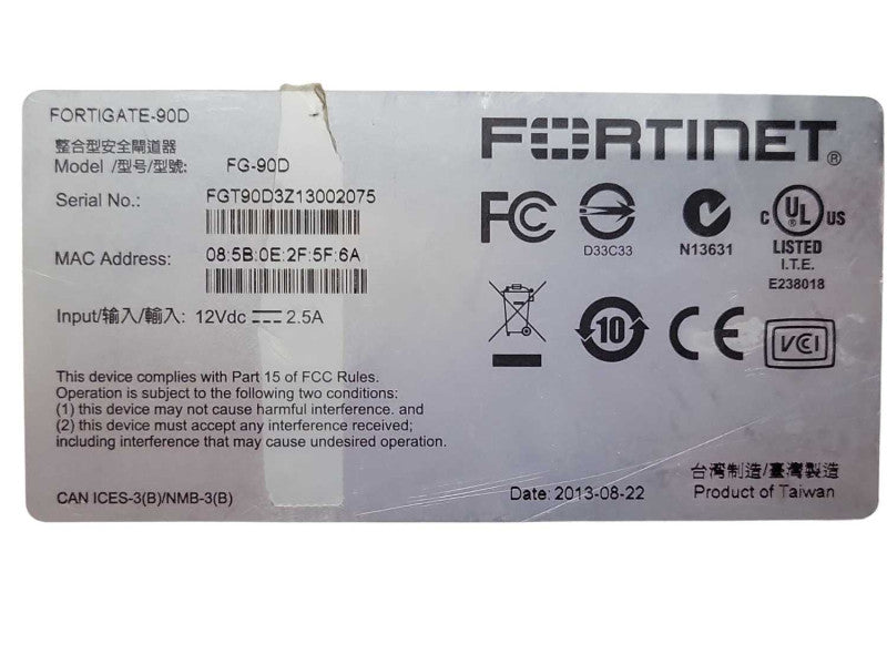 Fortinet FortiGate 90D Security Appliance Model FG-90D, Read Q_