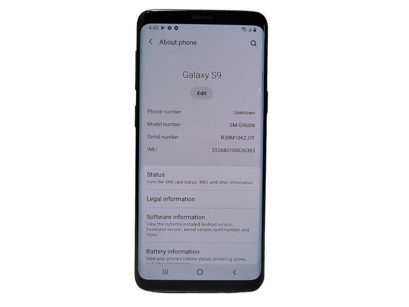 Samsung Galaxy S9 64GB (SM-G960W) - READ $