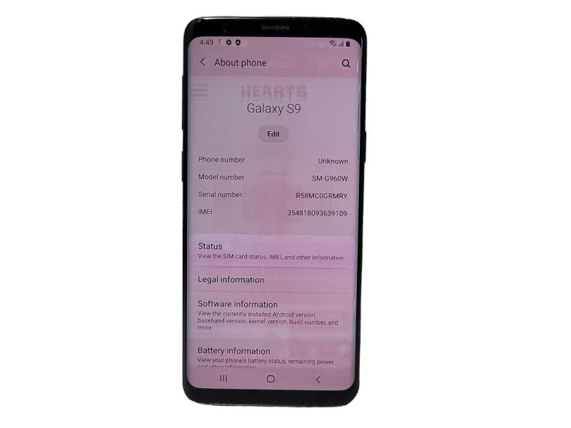 Samsung Galaxy S9 64GB (SM-G960W) - READ $