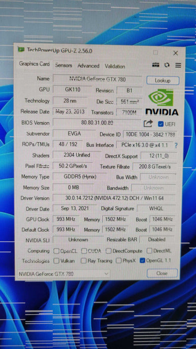 EVGA GTX 780 3GB CLASSIFIED (READ) %