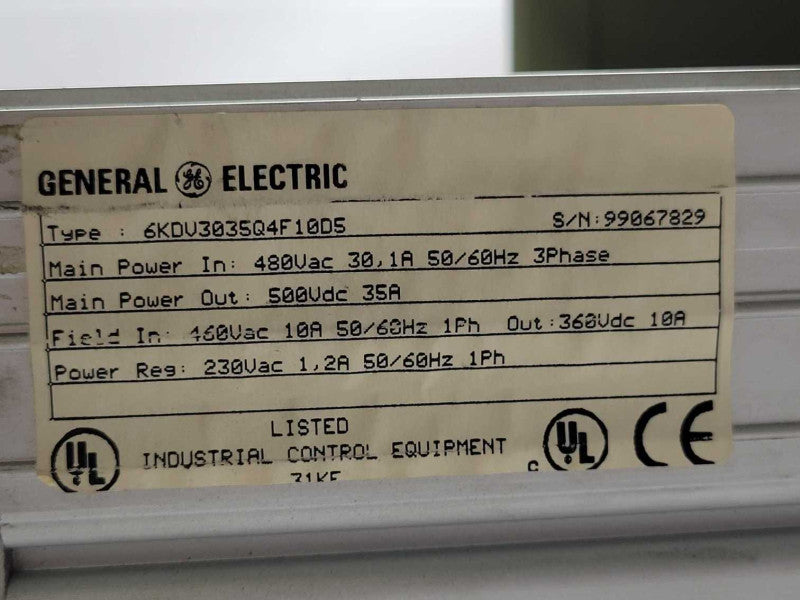 GE General Electric 6KDV3035Q4F10D5 DV-300 DC Drive, Read _