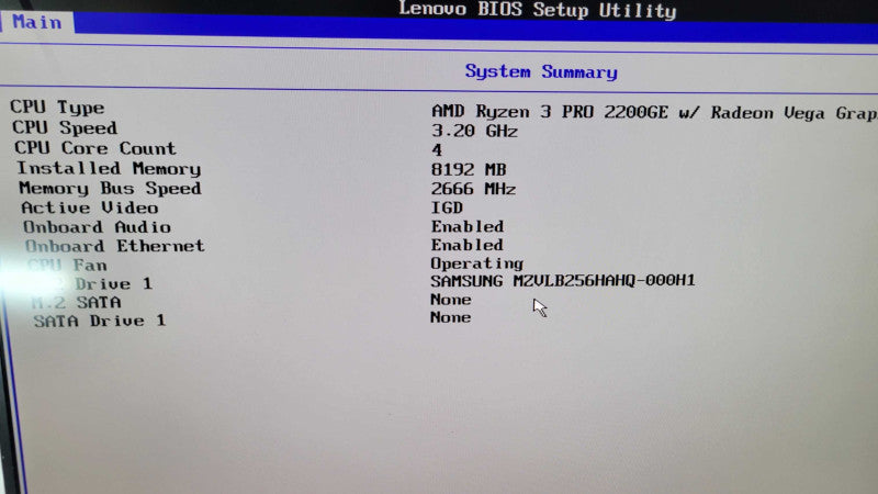 Lenovo M715q - AMD Ryzen 3 PRO 2200GE | 8GB | 256GB SSD + PWR ADPTR %