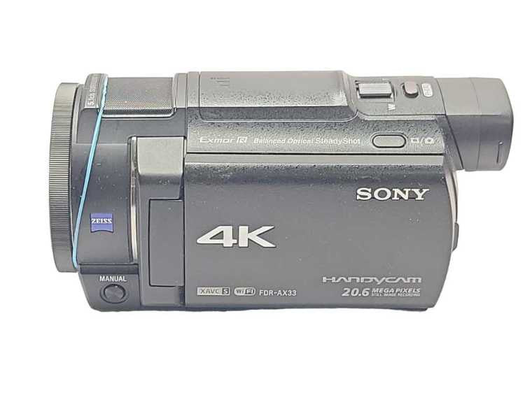 Sony Handycam FDR-AX33 4K 20.6MP Wi-Fi Camcorder - Black, READ _