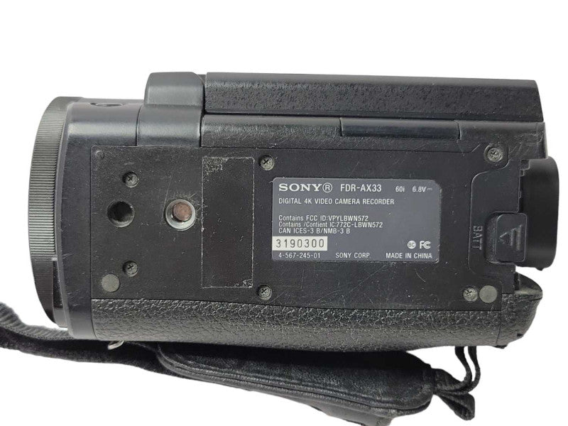Sony Handycam FDR-AX33 4K 20.6MP Wi-Fi Camcorder - Black, READ _