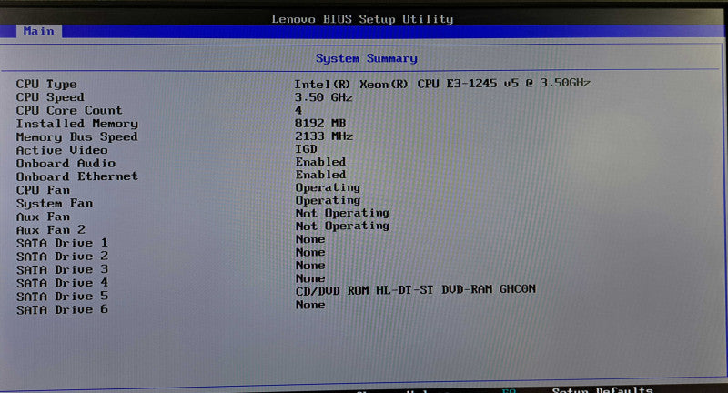 Lenovo ThinkStation P310 | Xeon E3-1245 v5 @ 3.50GHz 8GB DDR4 No HDD's )