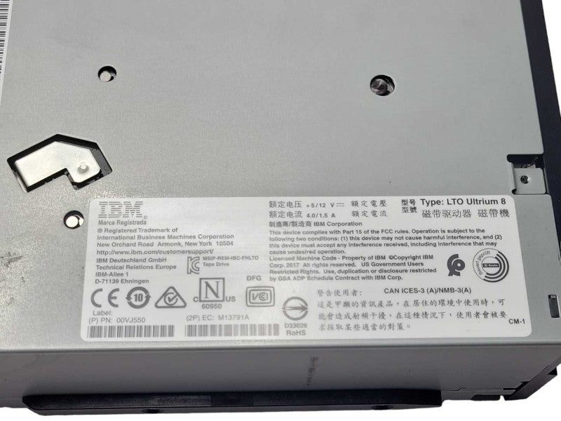 IBM 3588-F8C LTO Ultrium 8 (LTO-8) FC Tape Drive 00VJ550/01PL343 READ _