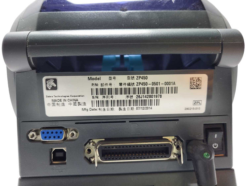 Zebra ZP450 Portable Direct Thermal Shipping Label Printer USB $