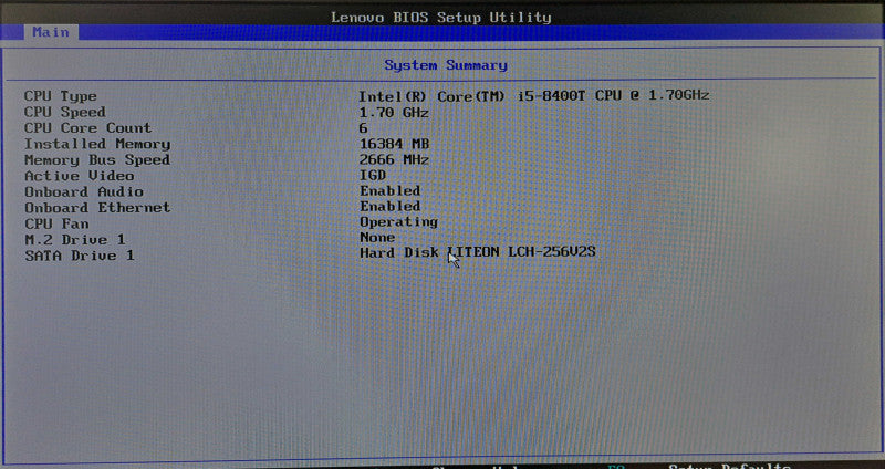 Lenovo M720q USFF | i5-8400T @ 1.70GHz 16GB DDR4 256GB SSD + WiFi )