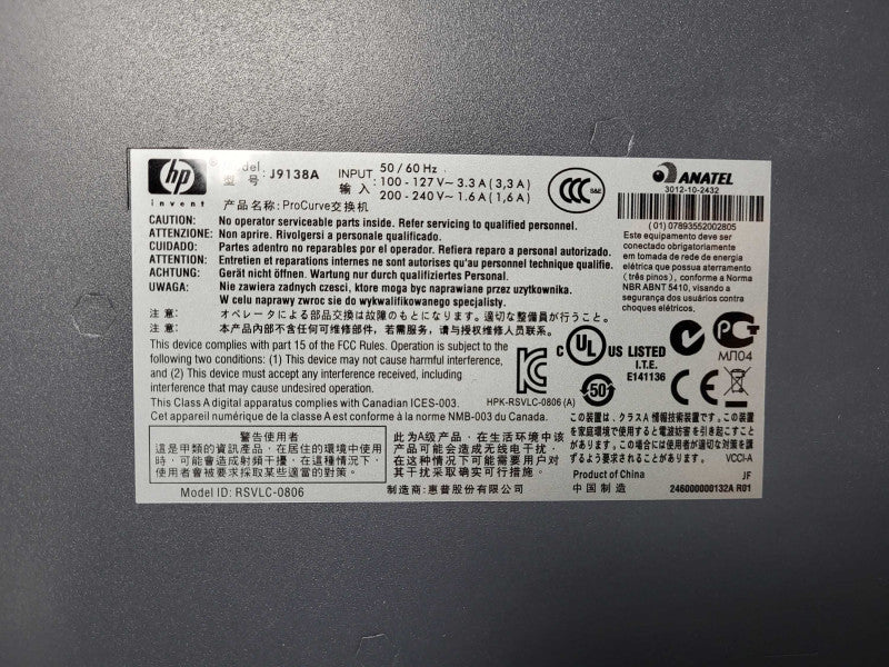 HP ProCurve 2520-24-PoE 24-Port Ethernet Networking Switch Model J9138A Q$