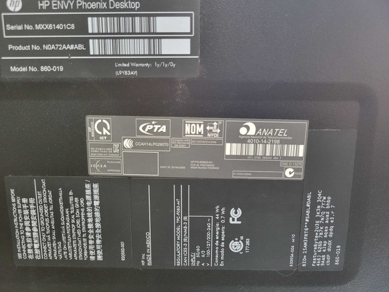 HP Envy Phoenix Desktop Core I7-6700 3.4GHz 16GB DDR4, Nvidia GTX 960 2GB _