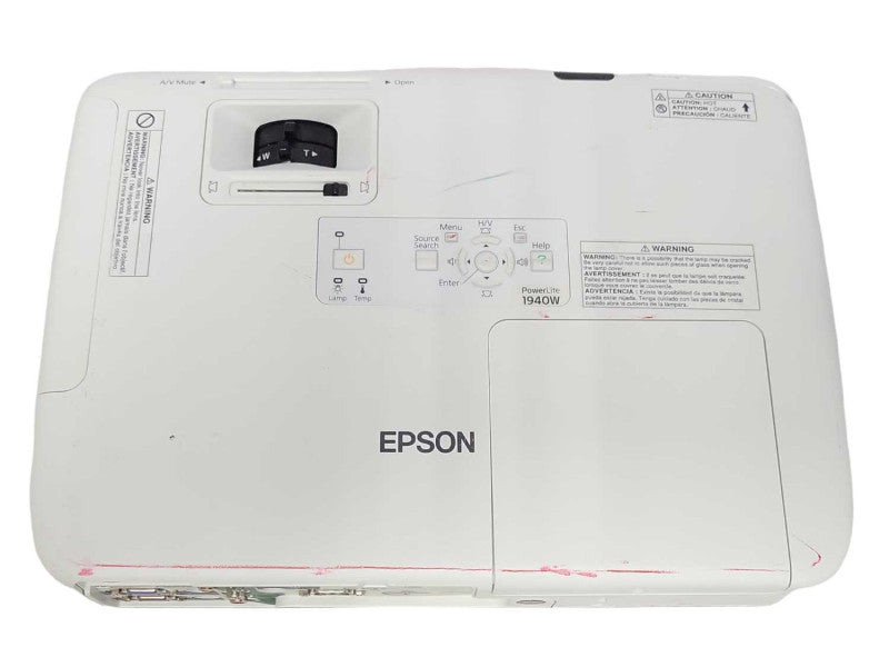 Epson PowerLite 1940W H474A WXGA 3LCD Projector, 500 Lamp Hour, No Remote _