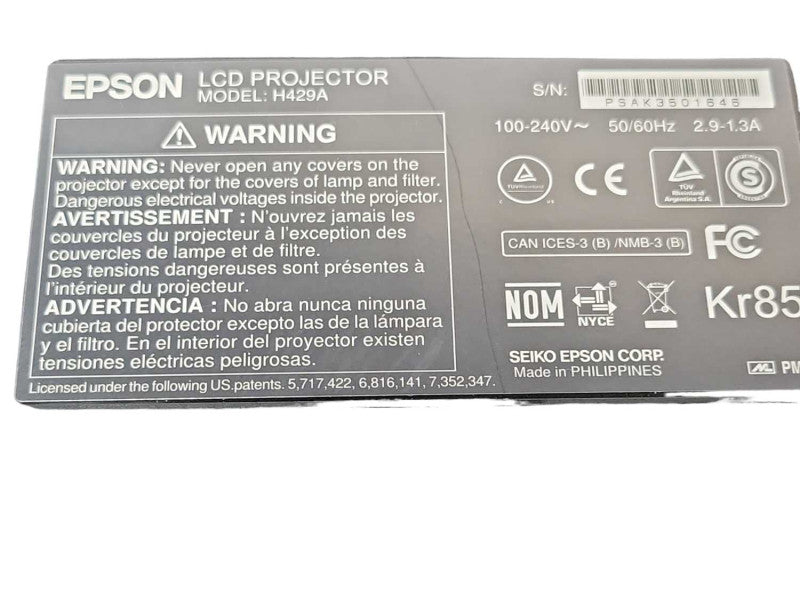 Epson EX5210 H429A 3-LCD XGA Projector, 194 Lamp Hours, No Remote, SEE _
