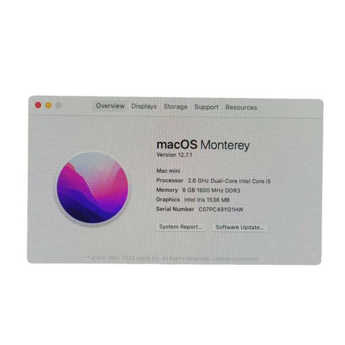 Apple Mac mini (Late 2014) 2.60GHz (I5-4278U) 8GB RAM 1TB HDD A1347 EMC2840 -