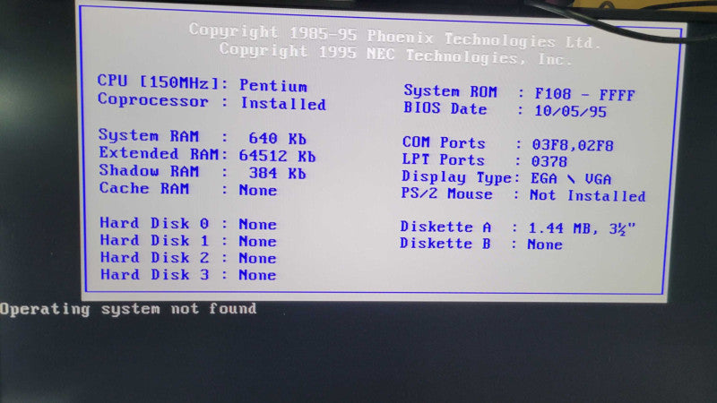 Vintage - NEC Ready 7022 | Soket 5 Pentium 150MHz | 64MB RAM | NO HDD %